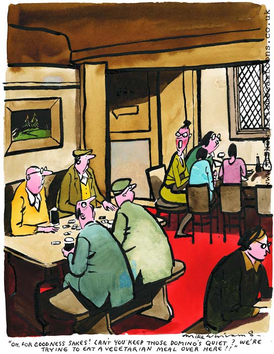 Noisy Dominoes cartoon by Mike Williams